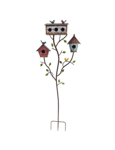 Nichoir oiseaux multicolore fer 49x15x144cm