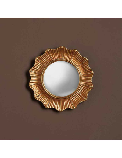 Petit miroir convexe doré Vagues 17x2x17cm