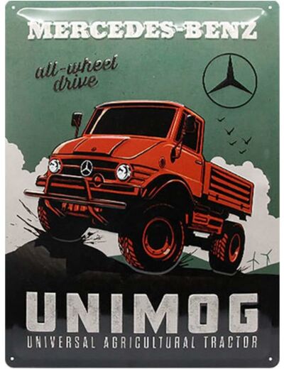 Plaque vintage – Mercedes-Benz – Unimog – 30 x 40 cm – Nostalgic-Art.