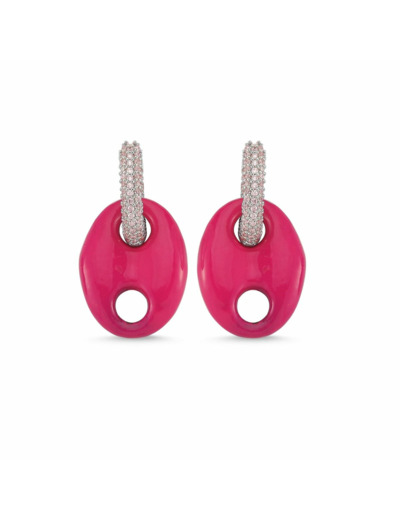 Boucles d'oreilles What About Me Grand Modèle Rose Néon