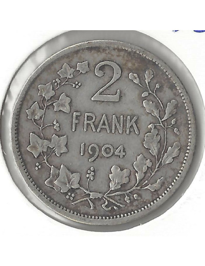 BELGIQUE 2 FRANK 1904 FL TB+