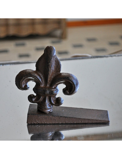 Bloque porte Fleur de Lys fonte 10x4x13cm