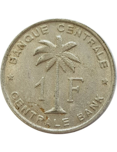 CONGO BELGE 1 FRANC 1958 TTB