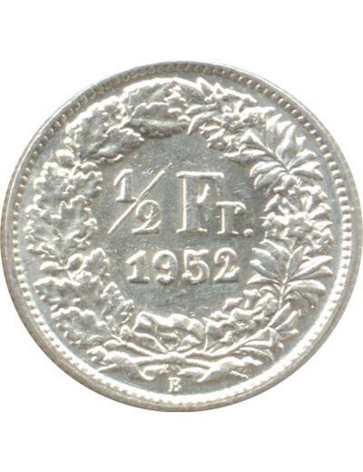 SUISSE 1/2 FRANC 1952 B SUP