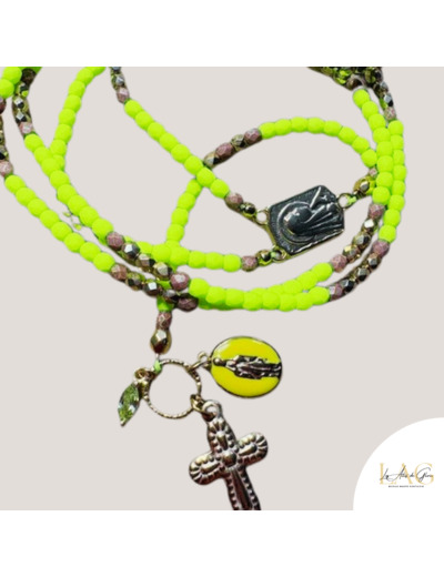 COLLIER CHAPELET BOHO YELLOW