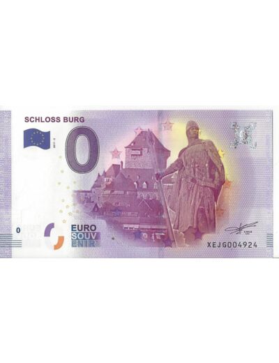 ALLEMAGNE 2017-2 SCHLOSS BURG BILLET SOUVENIR 0EURO TOURISTIQUE  NEUF