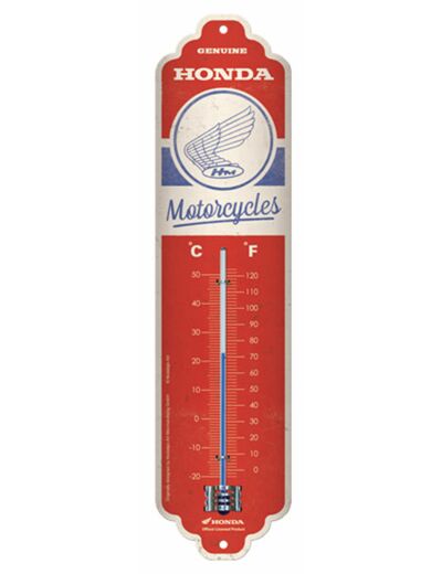 Thermomètre métal - Honda Motorcycles - 6.5 x 28 cm .