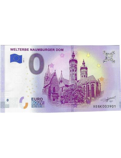 ALLEMAGNE 2019-1 WELTERBE NAUMBURGER DOM BILLET SOUVENIR 0 EURO TOURISTIQUE NEUF