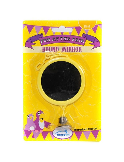 Miroir rond avec clochette pour petits oiseaux - 2 tailles