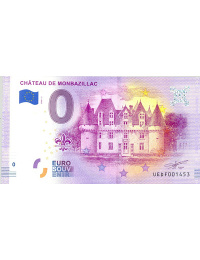 24 MONBAZILLAC 2020-3 CHATEAU BILLET SOUVENIR 0 EURO TOURISTIQUE NEUF