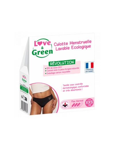 Culotte Menstruelle Lavable Ecologique Taille 34 Flux normal