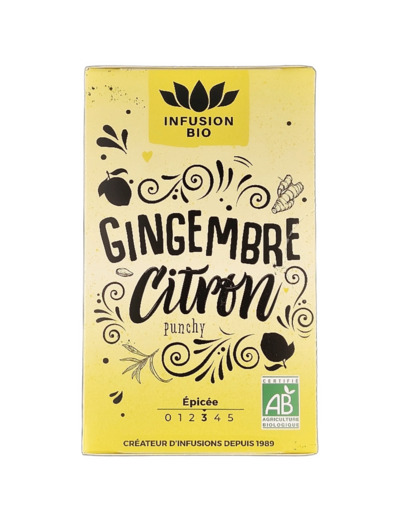 Infusion Gingembre Citron Bio 16 Sachets