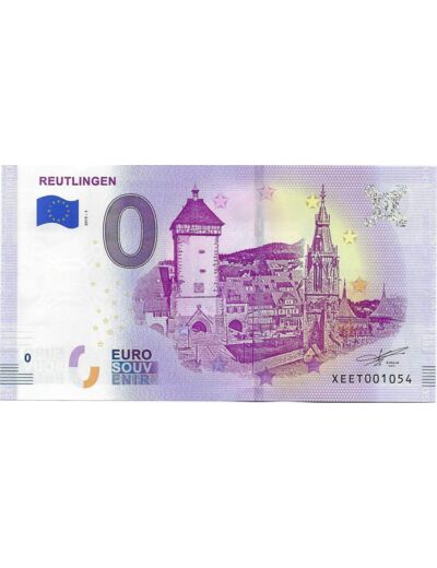 ALLEMAGNE 2019-1 REUTLINGER BILLET SOUVENIR 0 EURO TOURISTIQUE  NEUF