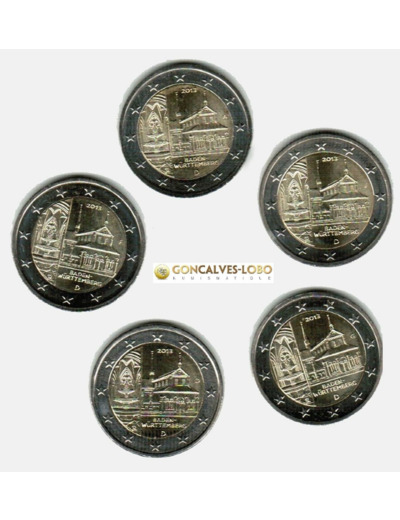 Allemagne 2013 2 EURO BADEN SERIE 5 ateliers A.D.F.G.J. Etat SUP
