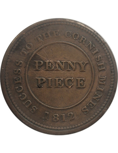 ROYAUME-UNI PENNY PIECE CORNISH MINES 1812 TTB- (W677)