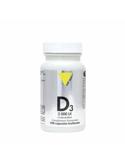 Vitamine D3- 2000UI Cholécalciférol-250 capsules-Vit'all+