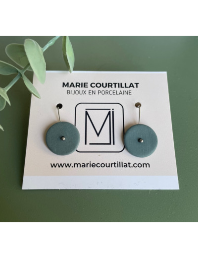 Boucles d'oreille en porcelaine colorée