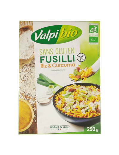Fusilli Riz et Curcuma Sans Gluten Bio 250g