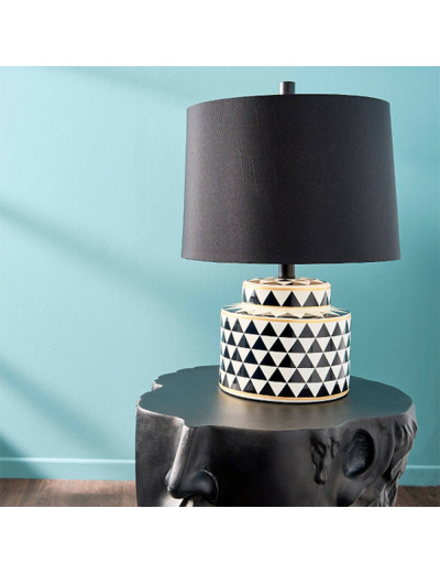 Lampe de table Donna noir blanc céramique 33x33x48cm