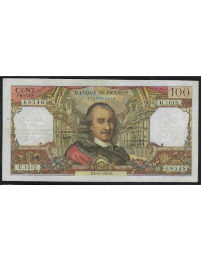 FRANCE 100 FRANCS CORNEILLE 4-11-1976 U.1015 TB+