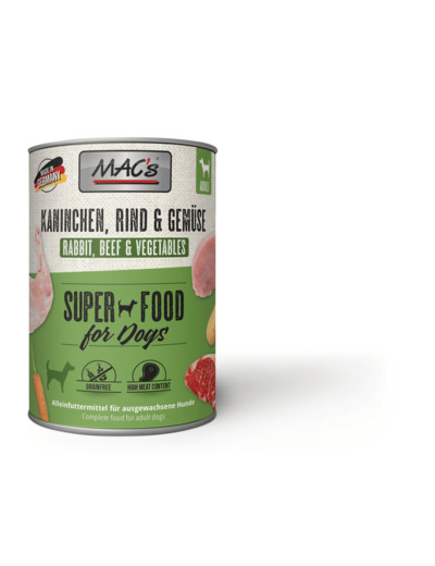 MAC'S Lapin & légumes pour chien - 400g