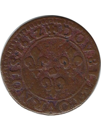 LOUIS XIII (1610-1643) DOUBLE TOURNOIS 1612 K (Bordeaux) 3gr06 TB+