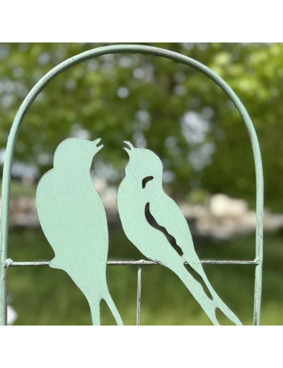 Treillage oiseaux vert métal 25x1x100cm