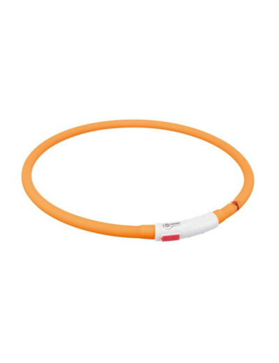 Collier TRIXIE Lumineux orange, rechargeable - Taille XS-XL