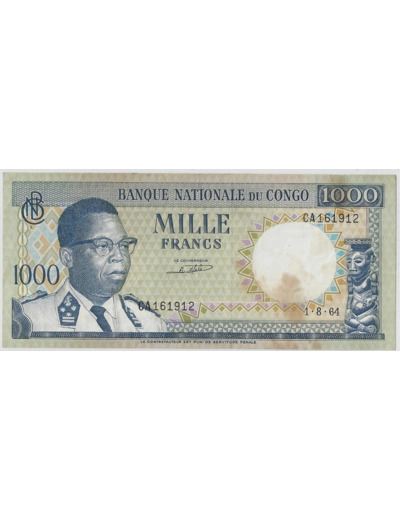 CONGO ( BANQUE NATIONALE DU ) W 8 a 1000 FRANCS 01/08/1964 TTB