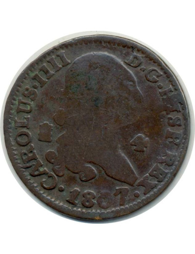 ESPAGNE 4 MARAVEDIS 1807 CARLOS IIII TB (W427)