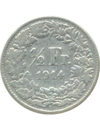 SUISSE 1/2 FRANC 1914 B TB+ N1