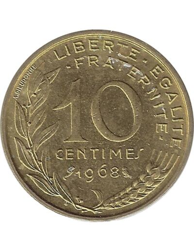 FRANCE 10 CENTIMES LAGRIFFOUL 1968 SUP