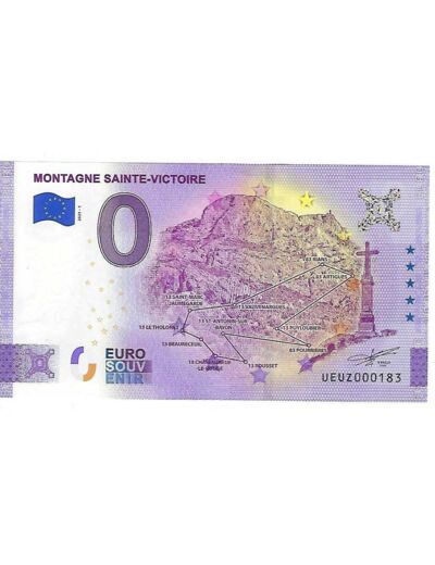 13 BERRE L'ETANG 2021-1 MONTAGNE SAINTE-VICTOIRE BILLET SOUVENIR 0 EURO NEUF