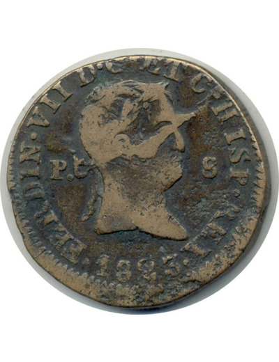 ESPAGNE 8 MARAVEDIS 1823 PL FERDINAND VII TB (W486.2)