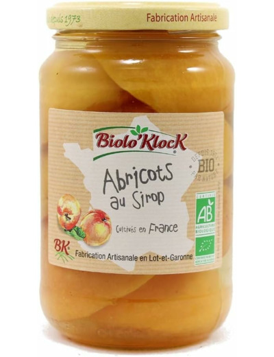 Abricots au sirop 210g ne Bioloklock