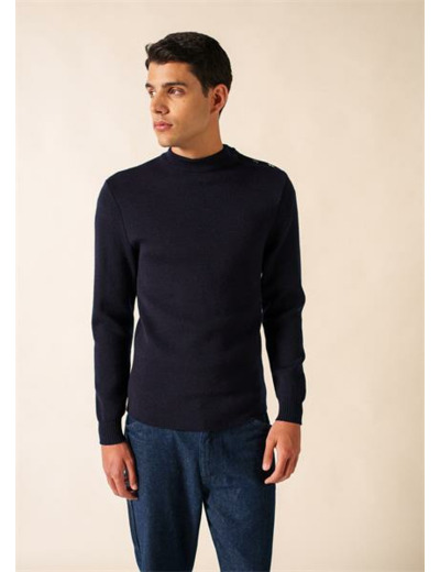 Pull marin uni Matelot Coupe ajustée 100% laine SAINT JAMES