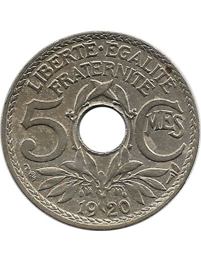 FRANCE 5 CENTIMES LINDAUER petit module 1920 TTB+