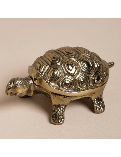 Boîte Tortue en Métal Doré finition Antique 16x7x10cm