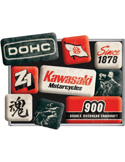 Nostalgic-Art 83114 -  Set de 9 Magnets rétro Kawasaki