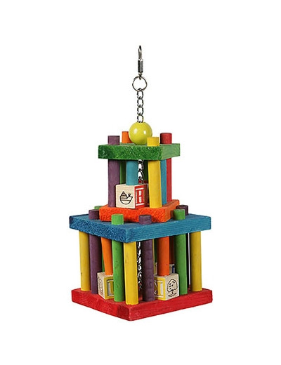 Mobile bois pour grands oiseaux Building Block Maze - 37cm