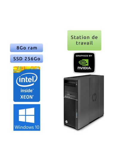 HP Workstation Z640 - Windows 10 - E5-2620 v3 8Go 256Go SSD - NVS 510 - Ordinateur Tour Workstation