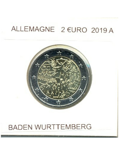 ALLEMAGNE 2019 A  2 EURO COMMEMORATIVE CHUTE DU MUR DE BERLIN SUP