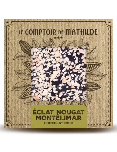 Tablette Éclat de nougat - Chocolat noir - 80G