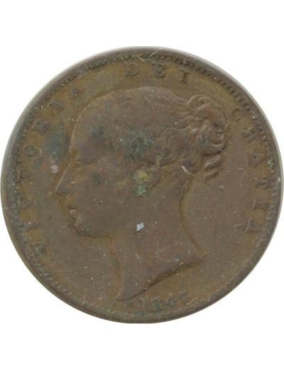 GRANDE BRETAGNE 1 FARTHING VICTORIA 1847 TB+