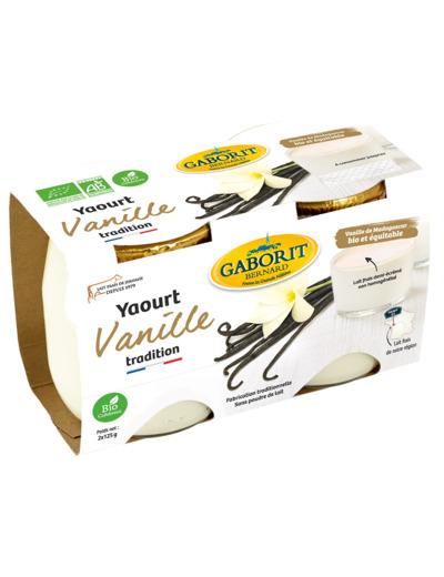 Yaourts 1/2 écrémés à la vanille Bio 2x125g