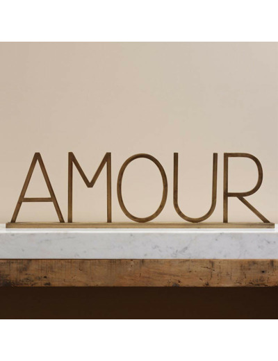 Décoration à poser Amour Doré fer 22x78cm