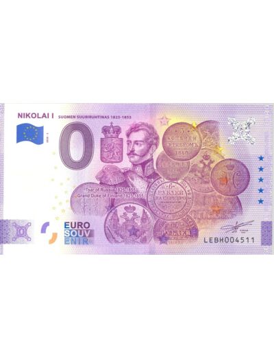 FINLANDE 2020-2 NIKOLAI I VERSION ANNIVERSAIRE BILLET SOUVENIR 0 EURO