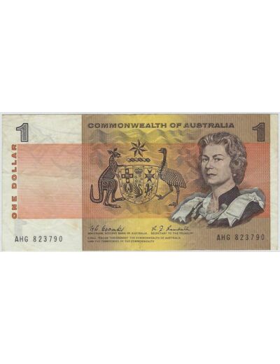AUSTRALIE 1 DOLLAR NON DATE (1968) SERIE AHG TTB