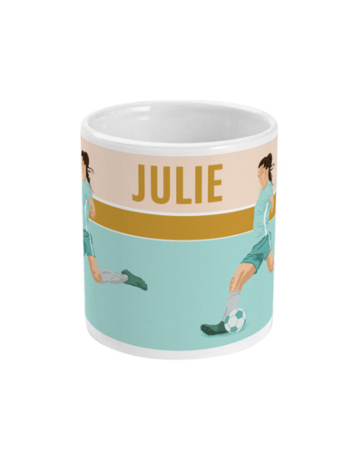 Tasse ou mug football "Footballeuse" - Personnalisable