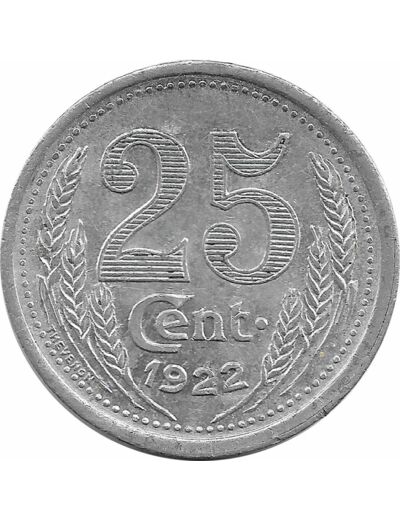 28 EURE ET LOIRE - DEPARTEMENT 25 CENTIMES 1922 TTB+